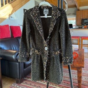 Curio Brown Button-Up Chunky Cardigan